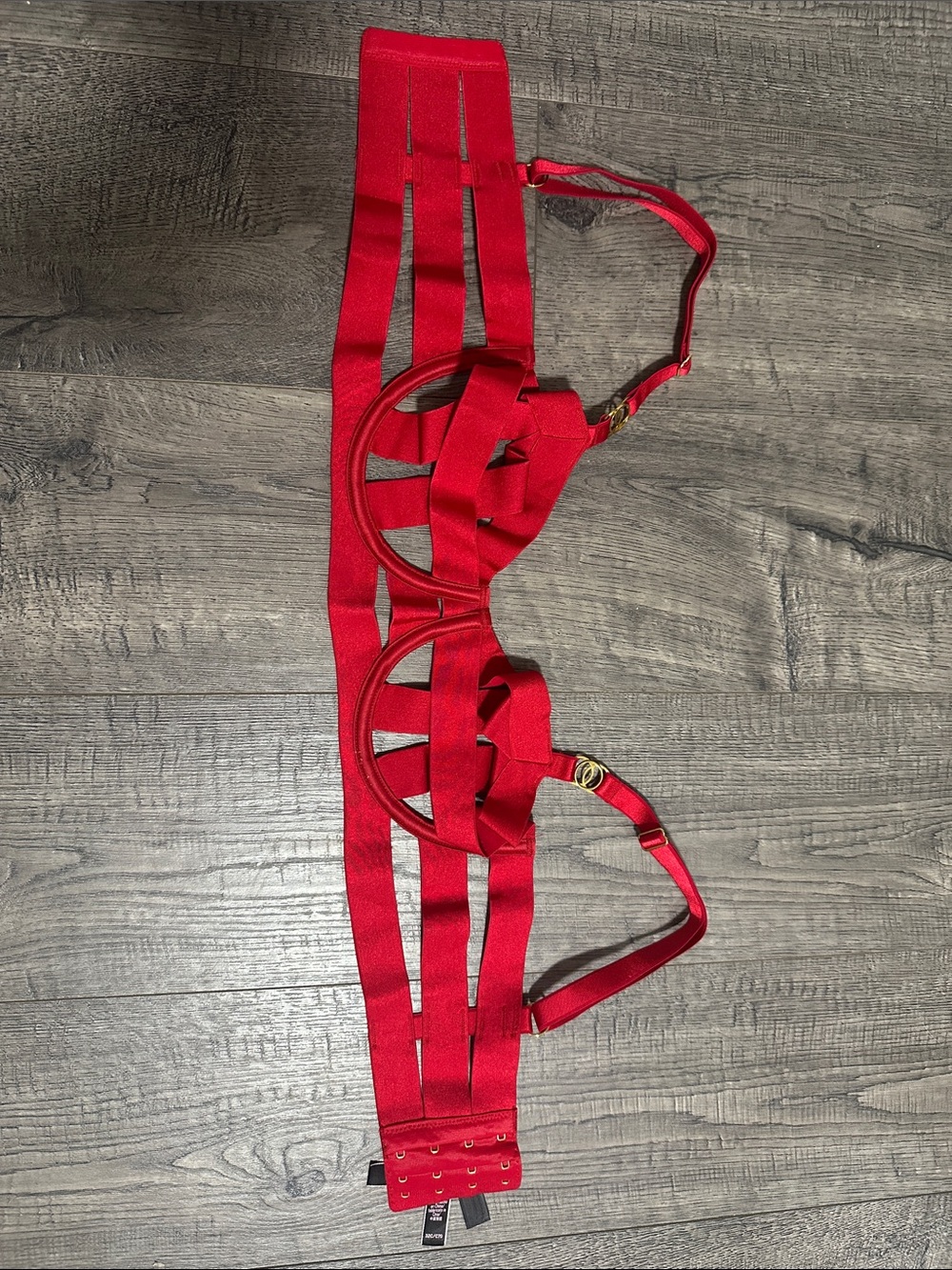 Victoria's Secret Red Strappy Cutout Bra 003